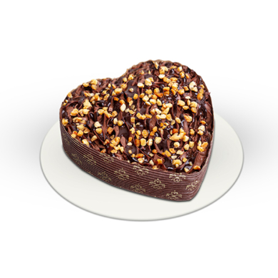 Szív alakú mini csokitorta hűtve