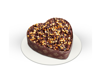 Szív alakú mini csokitorta fagyasztva